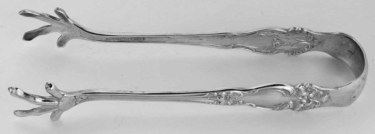 Tiger Lily (Silverplate, 1901) Large Ice Serving Tongs with Claw Tips by Reed & Barton-1