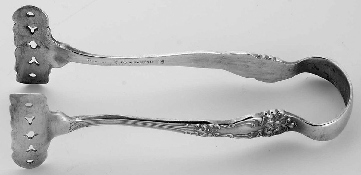 Tiger Lily (Silverplate, 1901) Solid Individual Asparagus Tongs by Reed & Barton-1