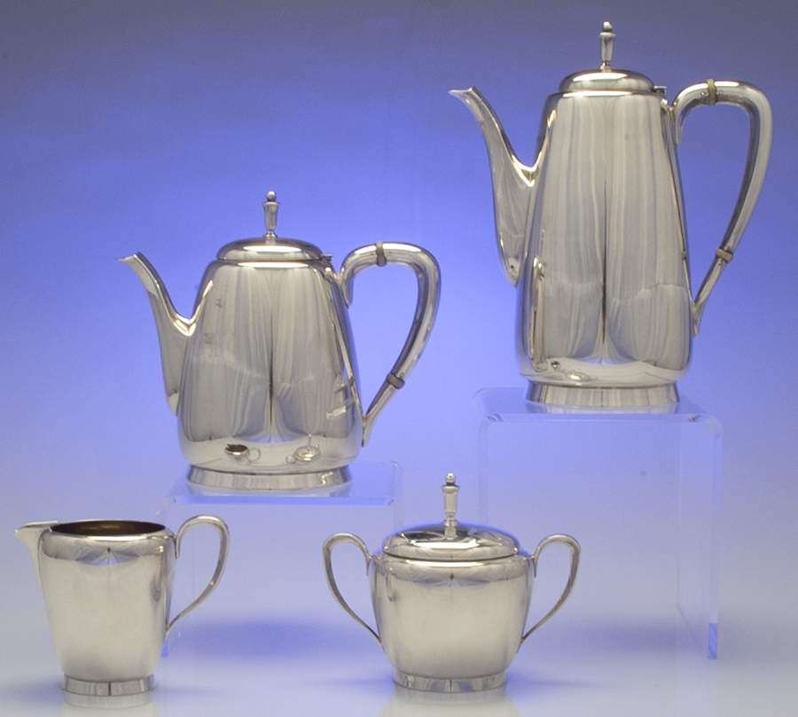 Town and Country (Sterling, Hollowware) 4 Piece Tea Set (SCP, STP, SCR, SSU) by Reed & Barton-1