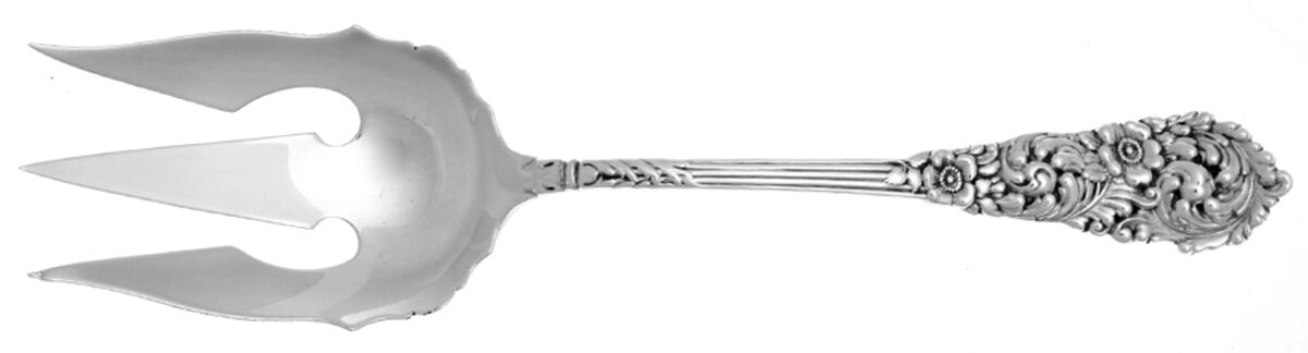 Trajan (Sterling, 1892) Small Solid Salad Serving Fork by Reed & Barton-1