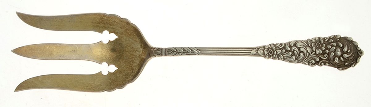 Trajan (Sterling, 1892) Solid Salad Serving Fork by Reed & Barton-1