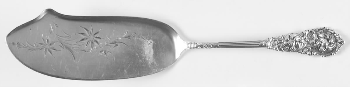 Trajan (Sterling, 1892) Small Fish Serving Knife, Bright Cut Solid Piece by Reed & Barton-1