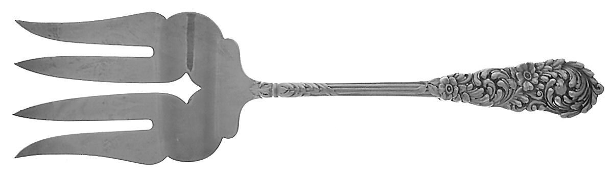 Trajan (Sterling, 1892) Large Solid Fish Serving Fork by Reed & Barton-1