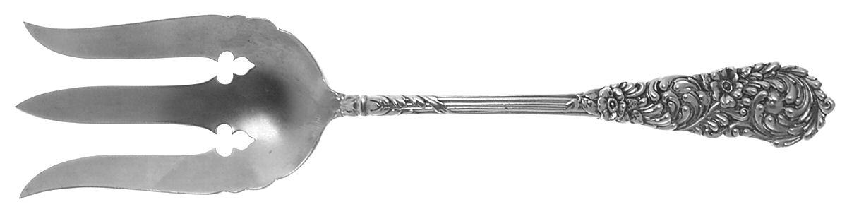 Trajan (Sterling, 1892) Solid Salad Serving Fork by Reed & Barton-1