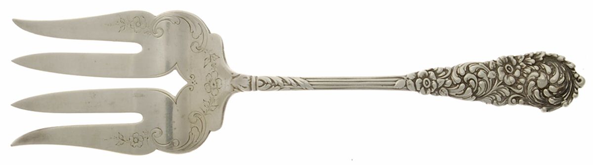Trajan (Sterling, 1892) Large Solid Bright Fish Serving Fork by Reed & Barton-1