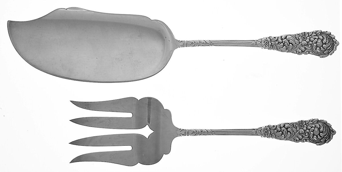 Trajan (Sterling, 1892) 2 Piece Large Solid Fish Serving Set by Reed & Barton-1
