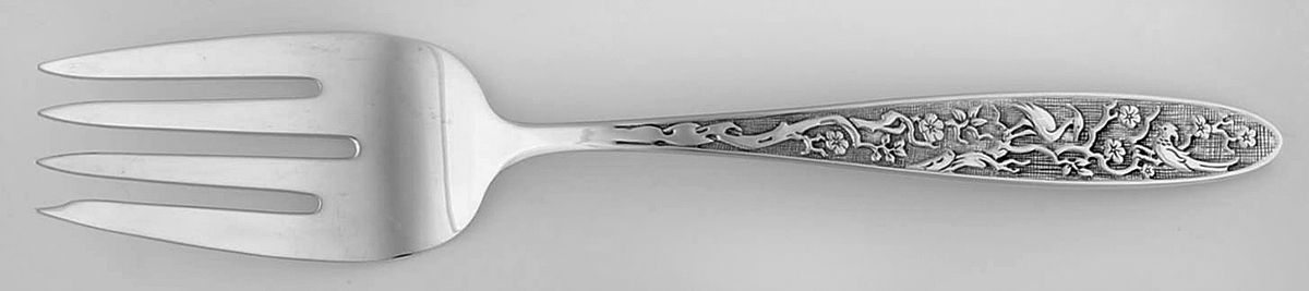 Tree of Life (Sterling, 1974) Medium Solid Cold Meat Serving Fork by Reed & Barton-1