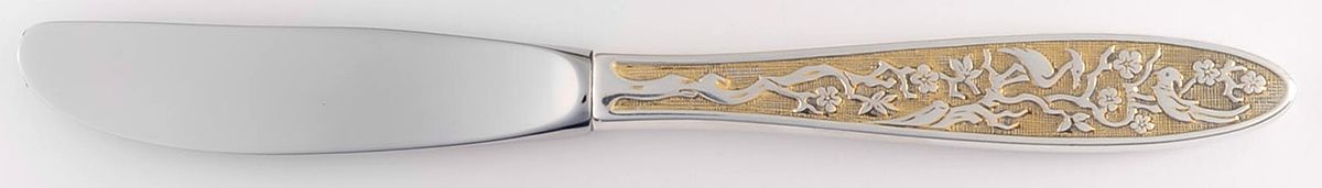 Tree of Life (Sterling, 1974) Modern Hollow Butter Spreader (Stainless) by Reed & Barton-1