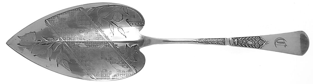 Unique (Silverplate, 1879) Large Solid Bright Cut Pie Knife by Reed & Barton-1