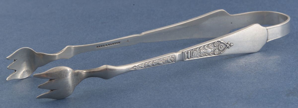 Unique (Silverplate, 1879) Sugar Tongs by Reed & Barton-1