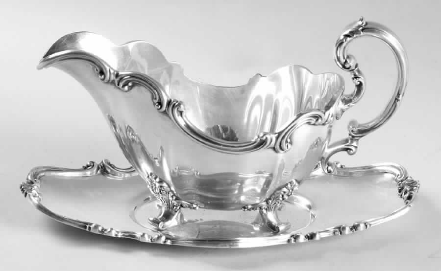 Victorian (Silverplate, Hollowware) Plated Gravy Boat & Underplate by Reed & Barton-1