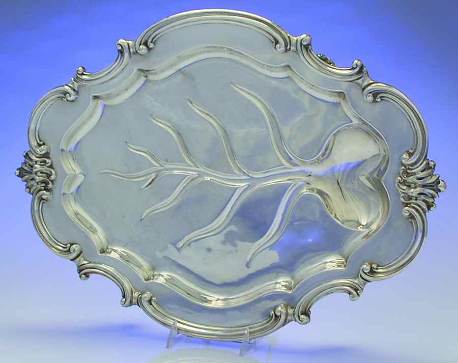 Victorian (Silverplate, Hollowware) Large Plated Meat Platter with Well by Reed & Barton-1