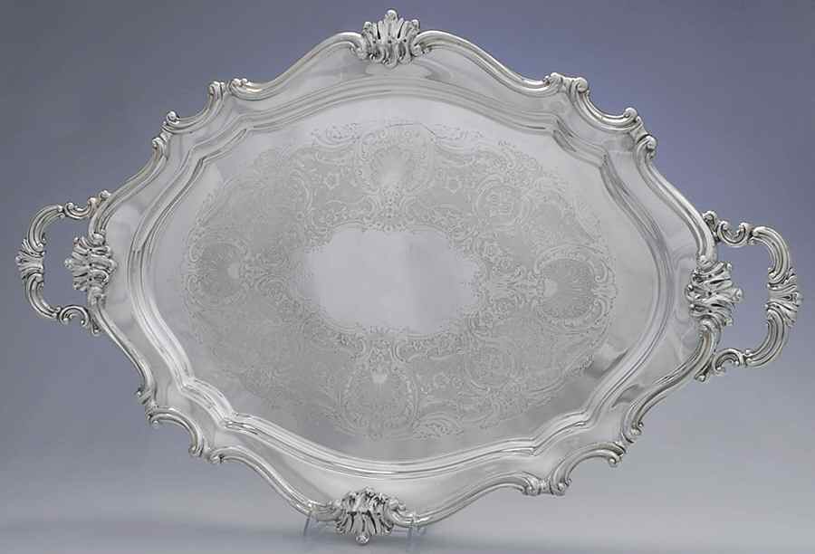 Victorian (Silverplate, Hollowware) Large Silverplate Waiter Tray by Reed & Barton-1