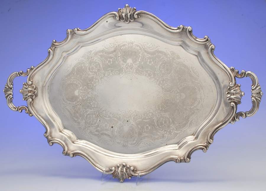 Victorian (Silverplate, Hollowware) Large Silverplate Waiter Tray by Reed & Barton-1