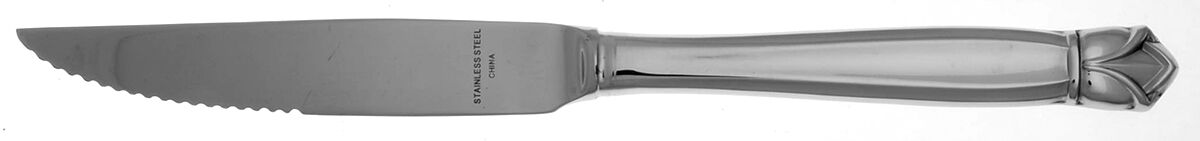 Water Lily (Stainless) Steak Knife Individual Hollow, Serrate HC by Reed & Barton-1