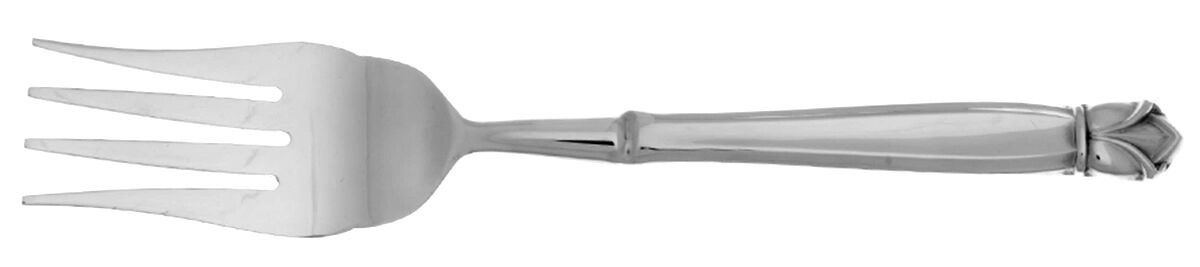 Water Lily (Stainless) Cold Meat Fork Large, Stainless Tines HC by Reed & Barton-1