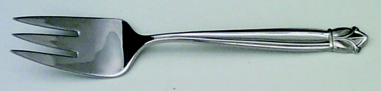 Water Lily (Stainless) Medium Solid Cold Meat Serving Fork by Reed & Barton-1