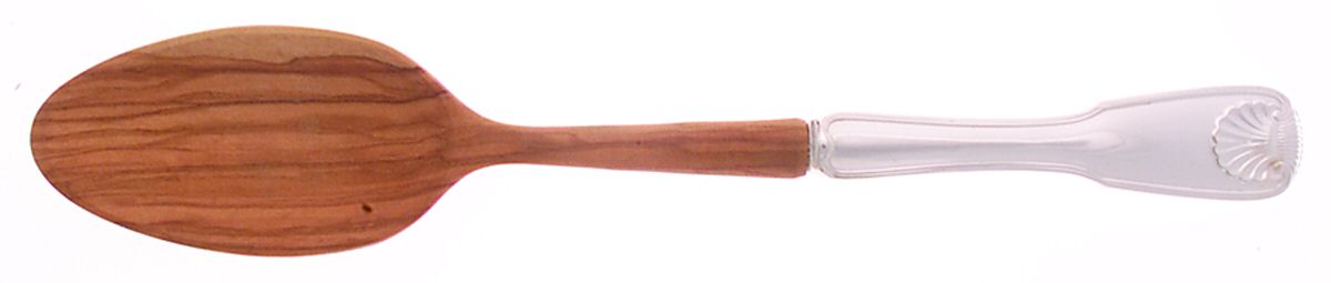Winterthur (Silverplate, 1982) Salad Serving Spoon with Wooden Bowl by Reed & Barton-1