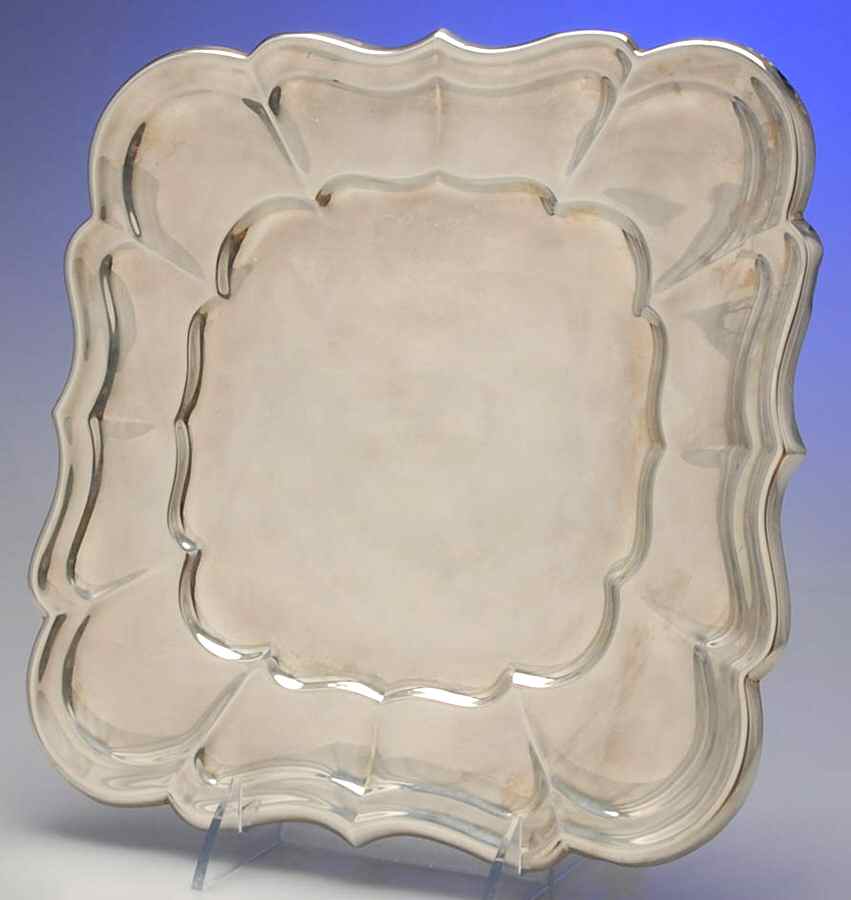 Windsor (Sterling, Hollowware) Square Sterling Sandwich Plate by Reed & Barton-1