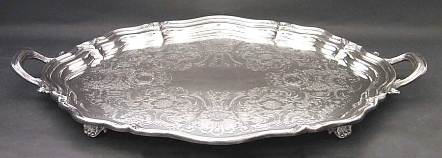 The Winthrop (Plain, Silverplate) Large Footed Waiter Tray by Reed & Barton-1