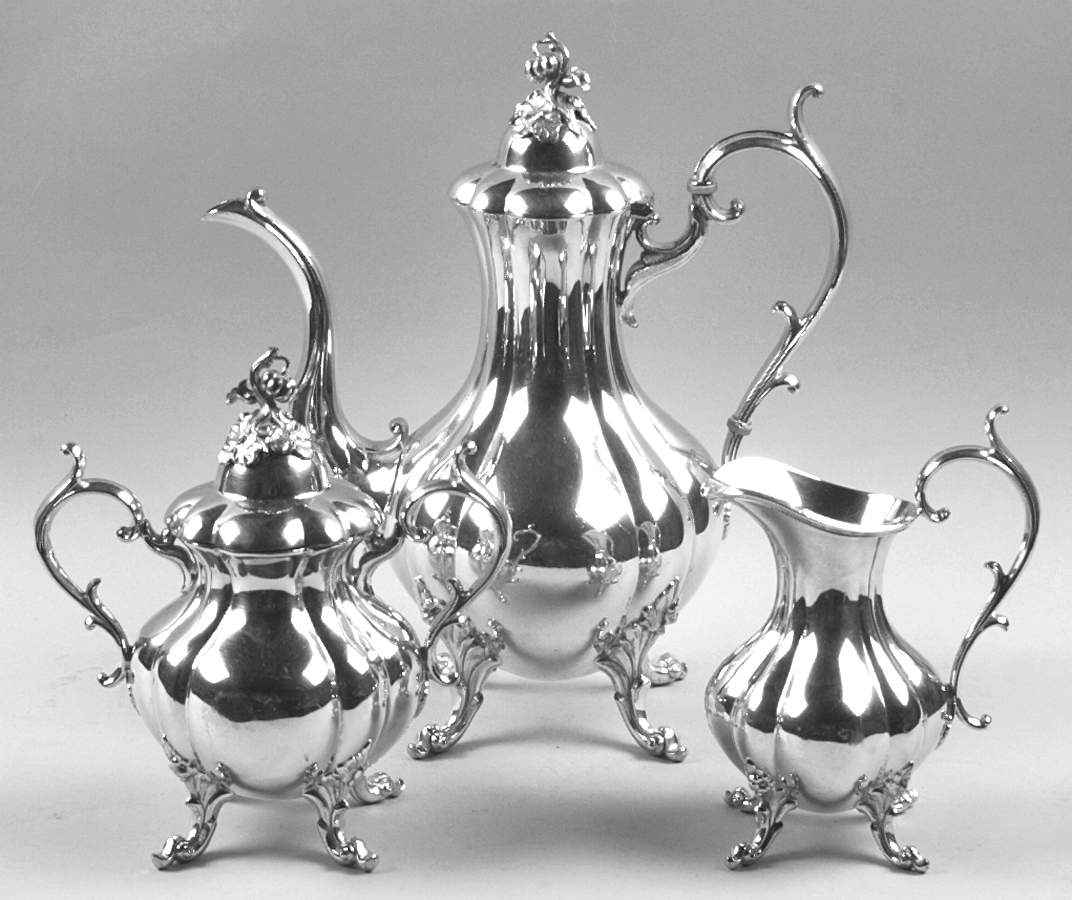 The Winthrop (Plain, Silverplate) (3 Pc) Coffee Set (PCP,PCR,PSU) by Reed & Barton-1