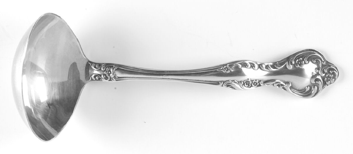 Wisteria (Silverplate, 1966) Solid Gravy Ladle by Reed & Barton-1