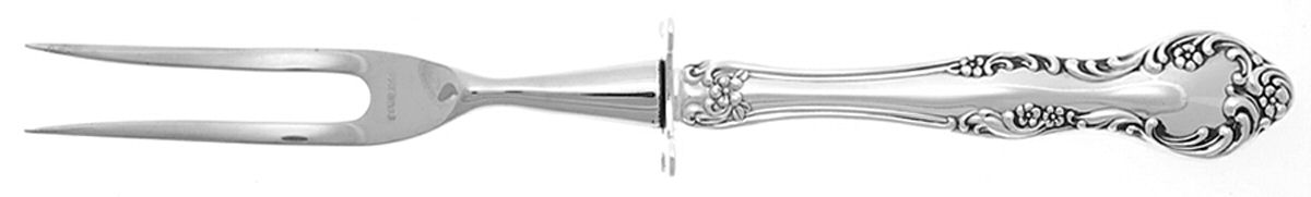 Wisteria (Silverplate, 1966) Small Steak Carving Fork with Stainless Prongs by Reed & Barton-1