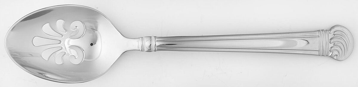 Winterthur Swirl (Stainless) Pierced Tablespoon (Serving Spoon) by Reed & Barton-1