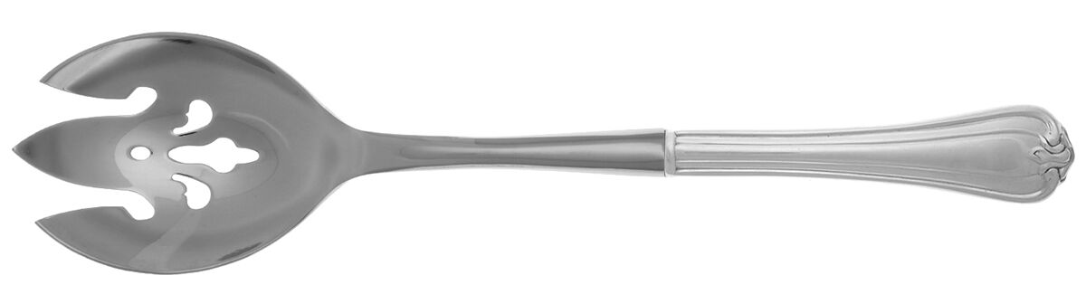 Woodwind (Sterling, 1986) Salad Serving Fork with Stainless Prongs HC by Reed & Barton-1
