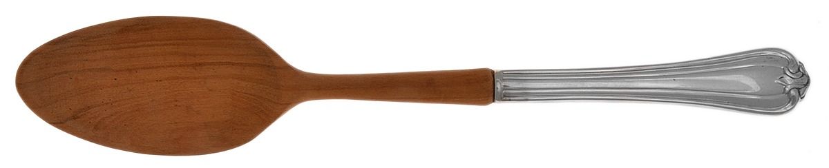 Woodwind (Sterling, 1986) Salad Serving Spoon Wooden Bowl by Reed & Barton-1
