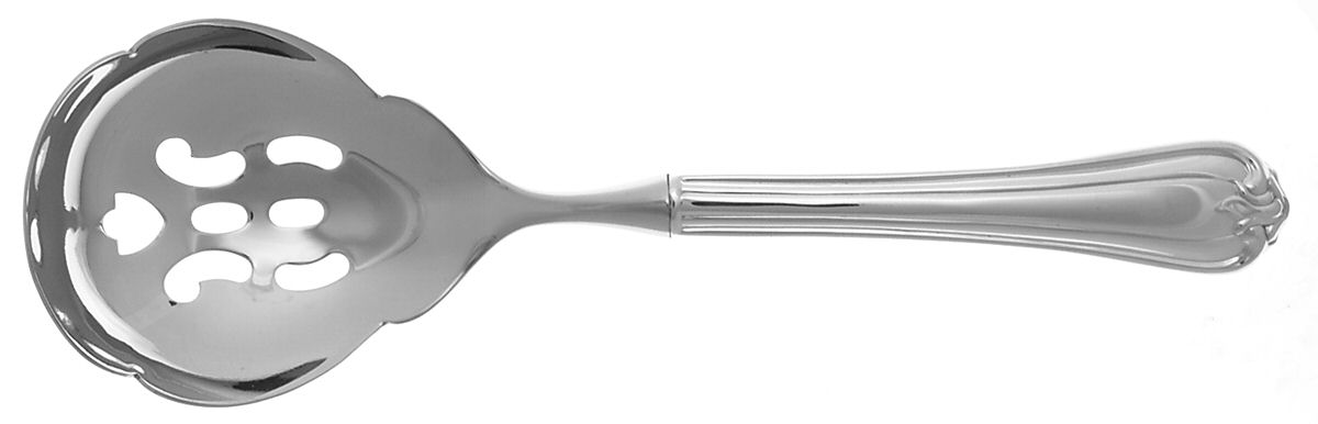Woodwind (Sterling, 1986) Pierced Serving Spoon with Stainless Bowl by Reed & Barton-1