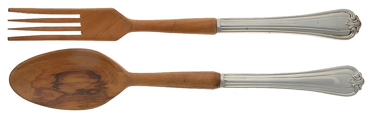 Woodwind (Sterling, 1986) Wooden Bowl 2-Piece Salad Set by Reed & Barton-1