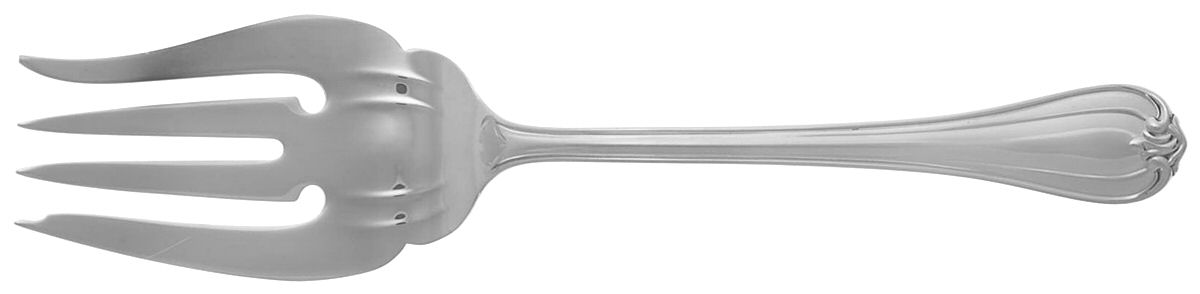 Woodwind (Sterling, 1986) Medium Solid Cold Meat Serving Fork by Reed & Barton-1