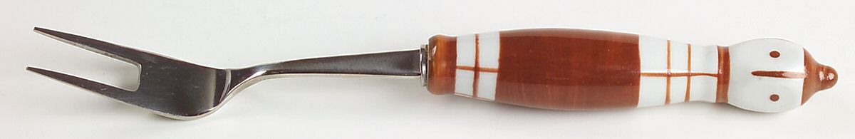 Grill-Brown (Stainless, Ceramic) Medium 2-Tine Cold Meat Serving Fork by Rosenthal-1