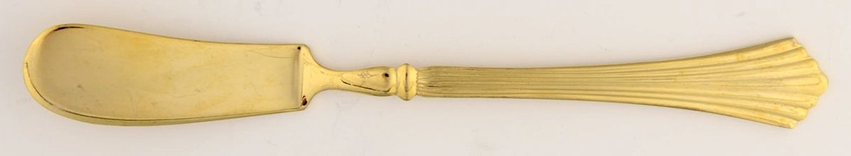 Spun Gold (Gold Electroplate) Flat Handle Butter Spreader by Royal Gallery-1