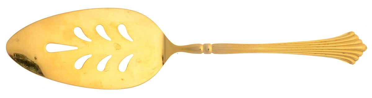 Spun Gold (Gold Electroplate) Solid Pierced Pie Server by Royal Gallery-1