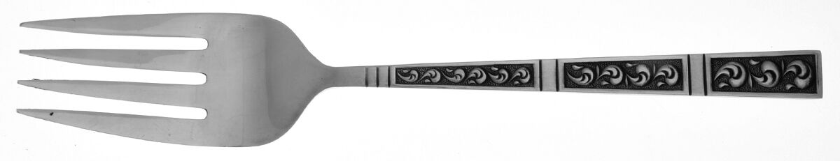 RIF4 (STAINLESS) Medium Solid Cold Meat Serving Fork by Riviera-1