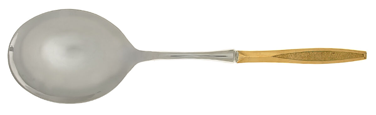 Antigua Gold (Gold Electroplate) Casserole Spoon with Smooth Stainless Bowl HC by Royalton-1