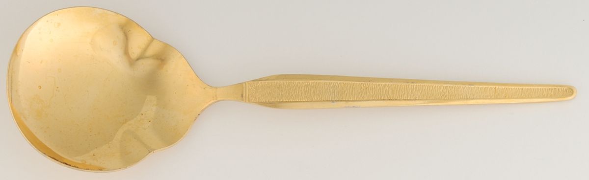 RLN8-GOLD (GOLD ELECTROPLATE) Solid Smooth Casserole Spoon by Royalton-1