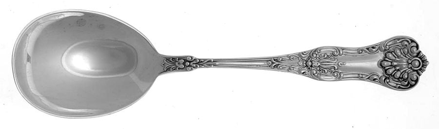 Queens (Sterling) Round Bowl Soup Spoon (Cream Soup) by Roden Brothers Ltd.-1