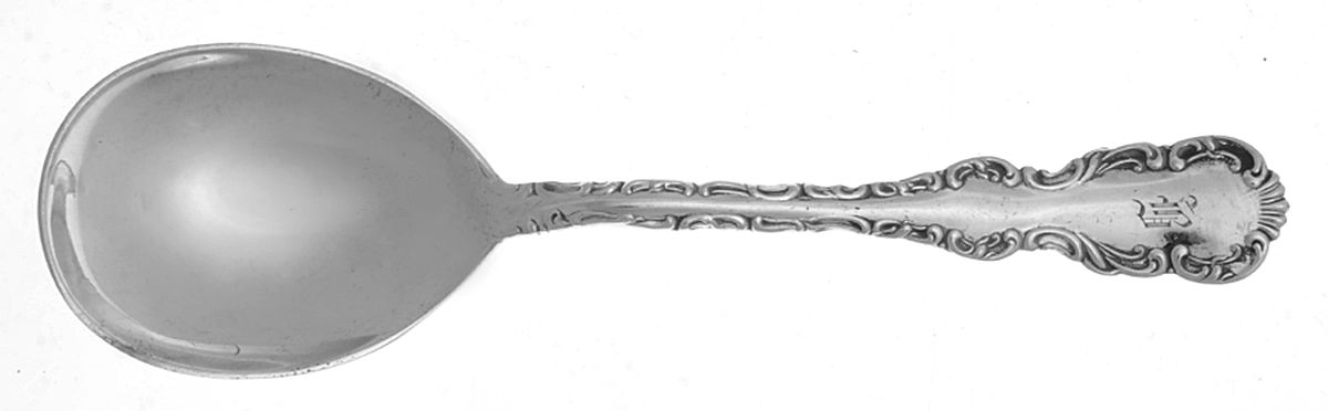 Louis XV (Sterling) Monogram Round Bowl Soup Spoon (Cream Soup) by Roden Brothers Ltd.-1