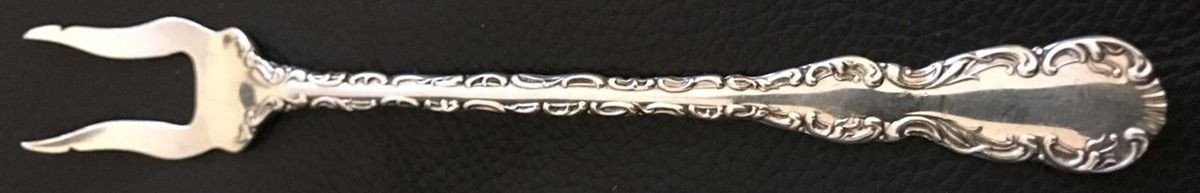 Louis XV (Sterling) Short Handle Pickle/Olive Fork by Roden Brothers Ltd.-1