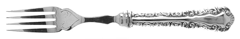 Louis XV (Sterling) Individual Hollow Fish Fork w/Silverplate Tines by Roden Brothers Ltd.-1