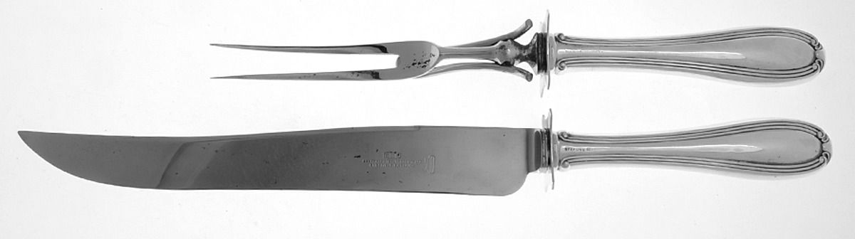 Stratford (Sterling) (2 Pc)Carving Set-Lg Stnbl/Roast w/Sterling Guard by Roden Brothers Ltd.-1