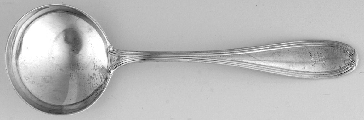 Stratford (Sterling) Monogram Round Bowl Soup Spoon (Bouillon) by Roden Brothers Ltd.-1