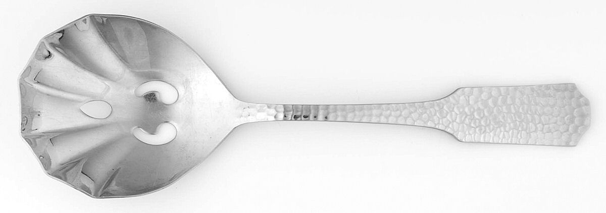 Aberdeen (Stainless) Pierced Solid Serving Spoon by Retroneu-1