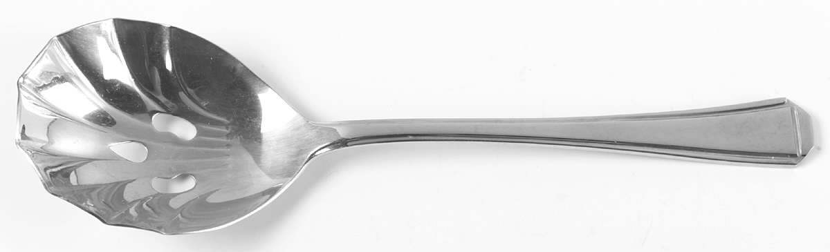 Ascot (Stainless) Pierced Solid Serving Spoon by Retroneu-1