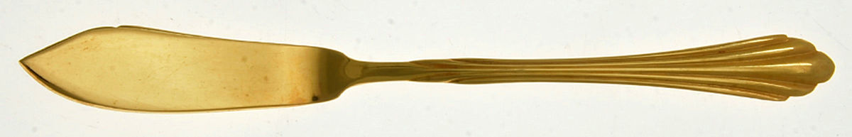 Barrington Gold (Gold Electroplate) Flat Handle Master Butter Knife by Retroneu-1