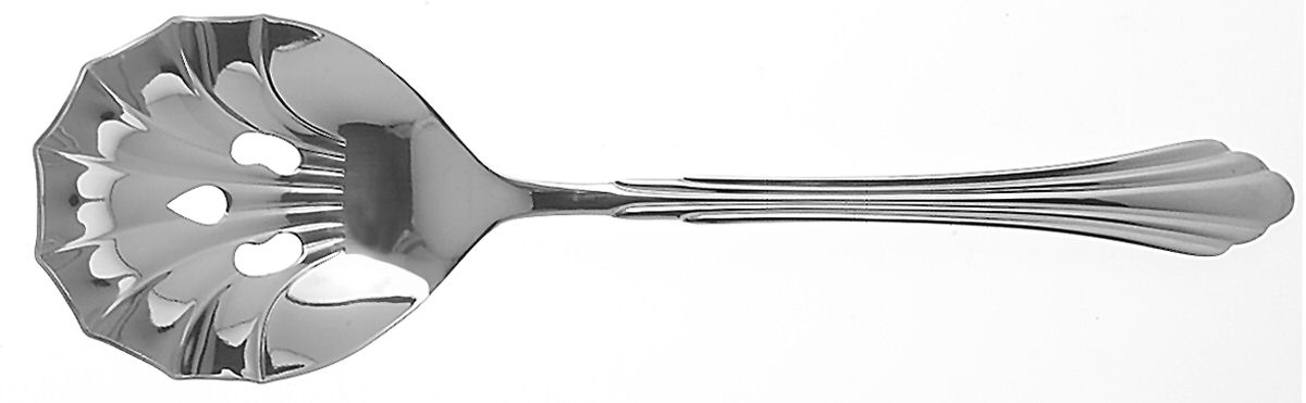 Barrington (Stainless) Pierced Solid Serving Spoon by Retroneu-1