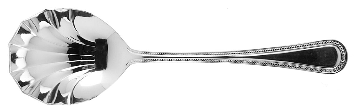 Beads (Silverplate) Solid Serving Spoon by Retroneu-1